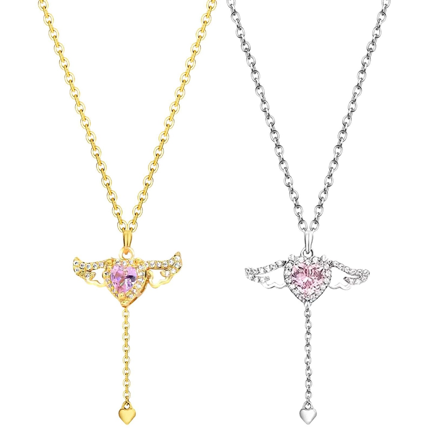 Collier Cœur & Ailes Dorées – Cadeau Romantique