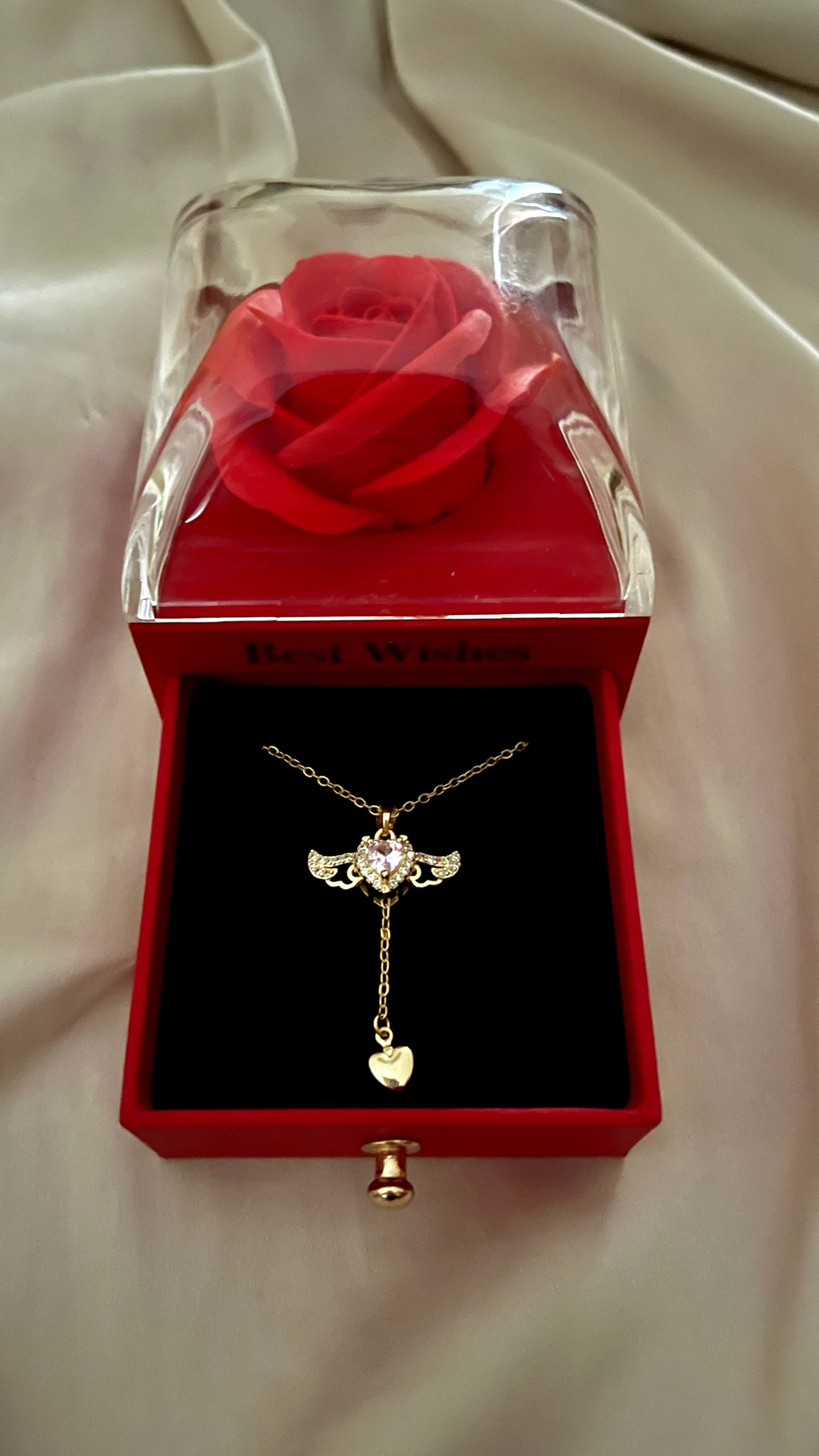 Collier Cœur & Ailes Dorées – Cadeau Romantique
