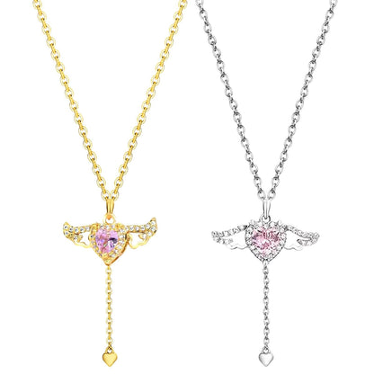 Collier Cœur & Ailes Dorées – Cadeau Romantique